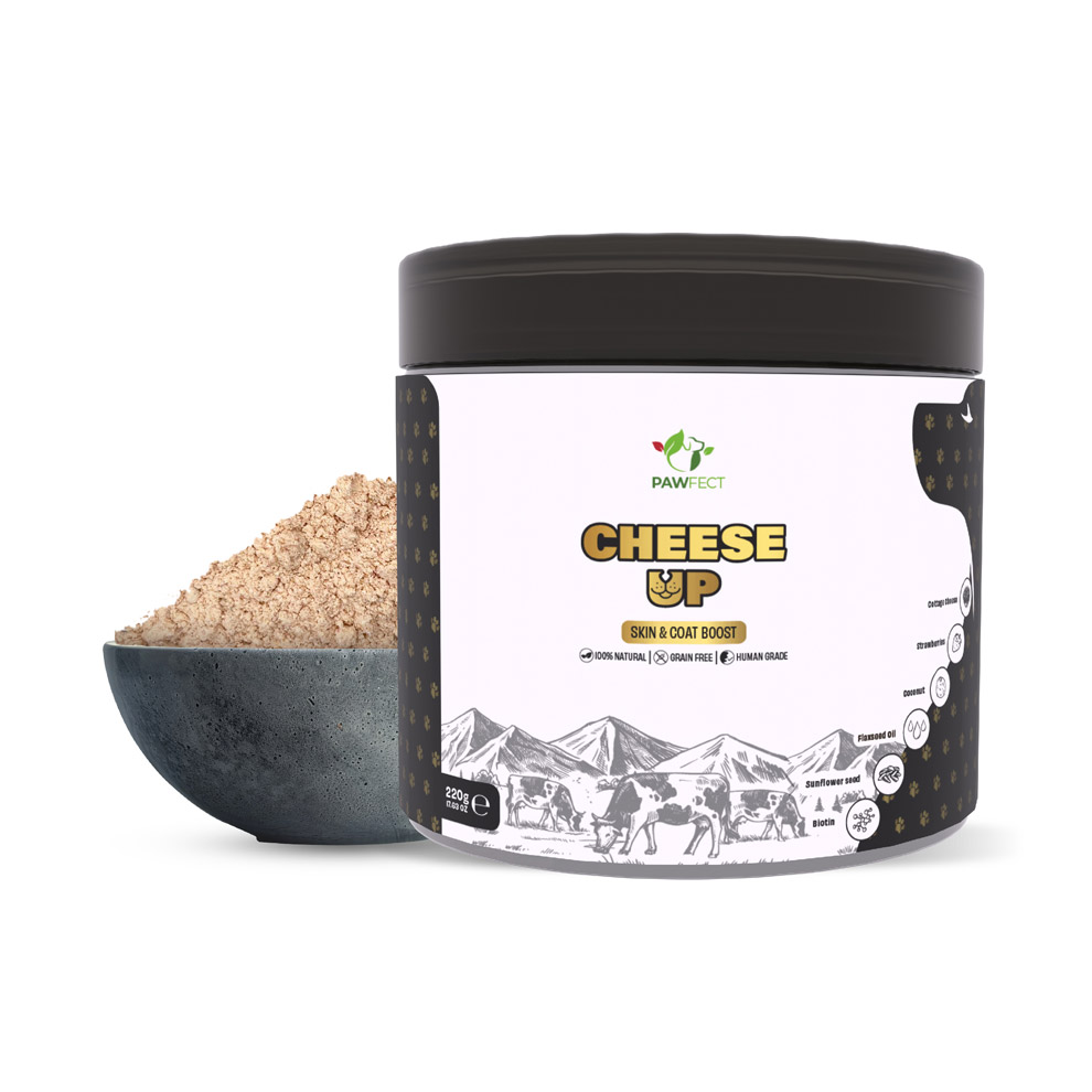 Pawfect Cheese Up Daily Topper for Dogs| Proprietary Blend for Skin & Coat Boost| 100% Natural | Enriched with Biotin, Sunflower & Flaxseed Oil| Rich in Protein, Vitamins & Minerals| (220g/7.76oz)