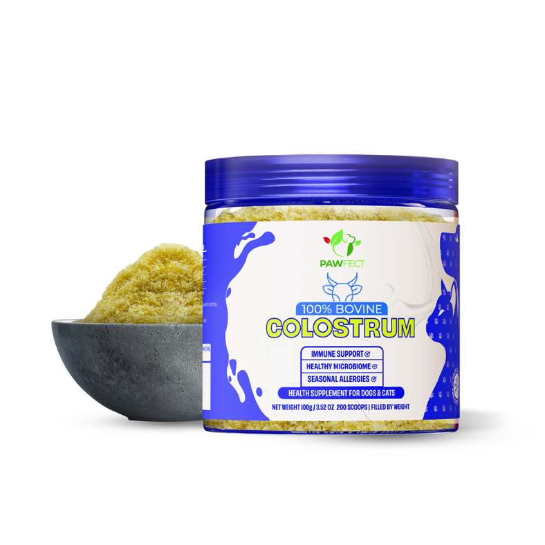 Pawfect Colostrum daily food Topper Supplement for Dogs | 100% Colostrum | Immune Support | Healthy Gut Mircobiome | Prevents Seasonal Allergy (100g/3.53oz)