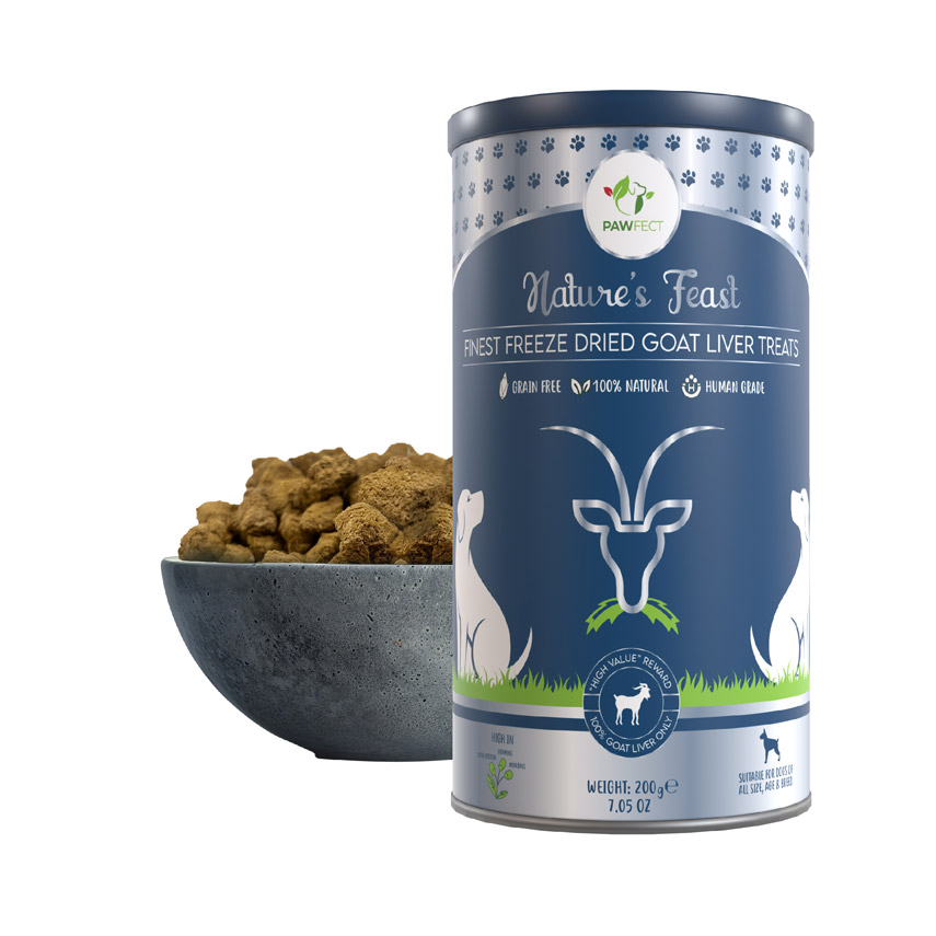 Pawfect Nature's Feast Freeze-Dried Goat Liver Treats for Dogs| 100% Natural| Hypoallergenic| Easily Digestible| Grain-Free| Multifunctional| High Protein|Low Fat Training Treats(200g/7.05oz)