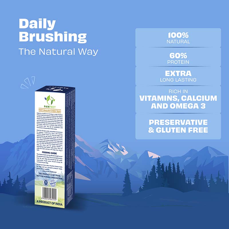 Pawfect Himalayan Cheese Chews for Dogs | 100% Natural Dental Stick | Long lasting healthy chew | Rich in Protein & Calcium | Grain-free| Daily dental treat| Pack of 1 for Small Dogs (33g/1.16oz)