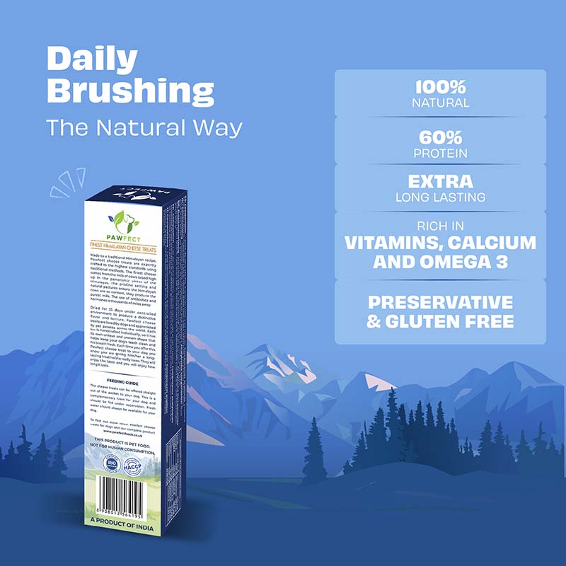 Pawfect Himalayan Cheese Chews for Dogs | 100% Natural | Long lasting healthy Dental Stick | Rich in Protein & Calcium | Grain-free| Daily dental treat| Pack of 1 for Extra Large Dogs (180g/6.35oz)