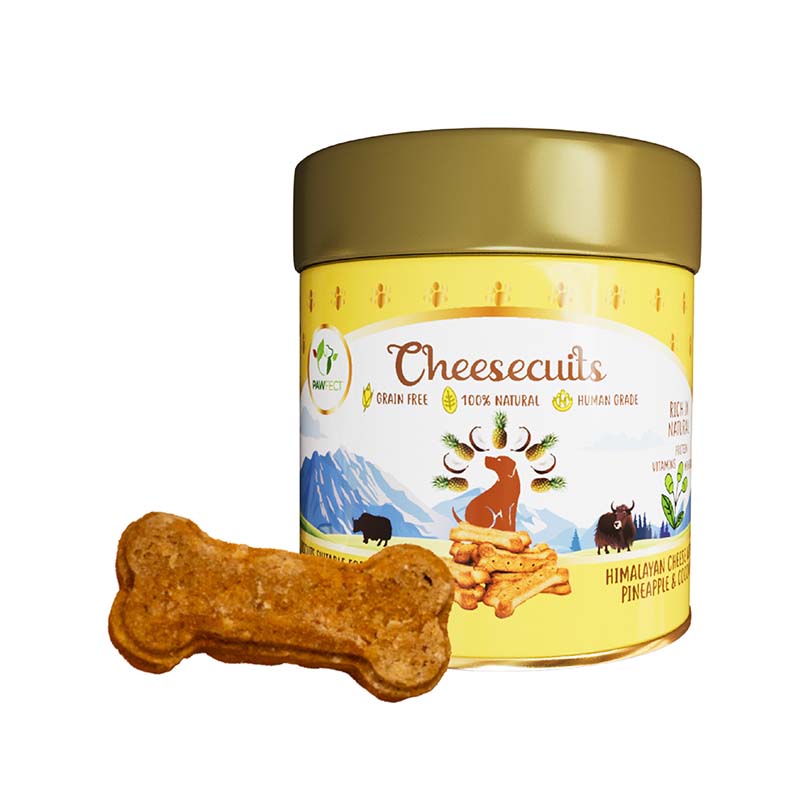 Pawfect Cheesecuits | Cheese biscuits with Pineapple, Coconut & Eggs for dogs | All-natural training treats | High protein reward treats | Grain-free| Hypoallergenic (100g/3.53oz)