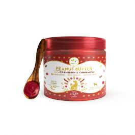 Pawfect Peanut Butter with Cranberry & Cinnamon for Dogs & Puppies | 100% Natural Peanut Butter | No Added Sugar, Salt, Palm Oil | No Sweeteners, No Xylitol | Healthy Dog Treat | (275g/9.70oz)