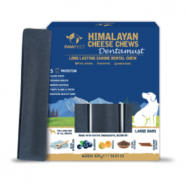 Pawfect Dentamust Himalayan Cheese Chews with Blueberry & Papaya for Dogs|Long lasting dental chews with Superfoods |All Natural, High protein|Grain-free| Pack of 3 for Large Dogs (420g/14.81oz)