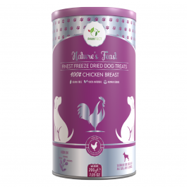 Pawfect Nature's Feast Freeze-Dried Chicken Breast Treats for Dogs | Low Fat for Weight Control & Muscle Care | 100% Natural | Grain-Free | Hypoallergenic | Training Treat (200g/7.05oz)