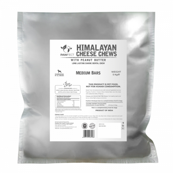 Buy Royal Enfield Pawfect Himalayan Cheese Chews with Peanut Butter for Medium Dogs | 100% Natural, Long lasting Dental Stick | Rich in Protein & Calcium | Grain-free| Daily dental treat| Bulk Pack (5kg/176.37oz) Online