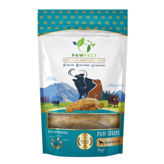 Buy Royal Enfield Pawfect Himalayan Cheese Puff Strips for Dogs | 100% Natural Crunchy Treat | High in protein & calcium | Healthy training treat | Grain-free | Limited ingredient treats for dogs (70g/2.47oz) Online