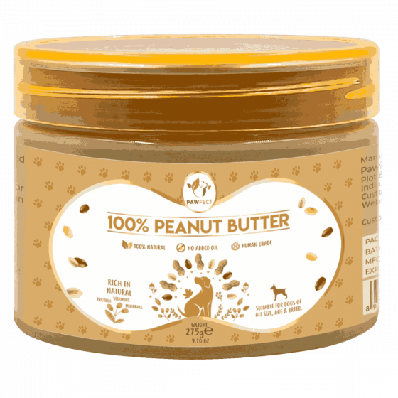 Buy Royal Enfield Pawfect Peanut Butter for Dogs | 100% Natural Peanut Butter | No Added Sugar, Salt, Palm Oil | No Sweeteners, No Xylitol | Dog Friendly Texture | Healthy Dog Treat | (275g/9.70oz) Online