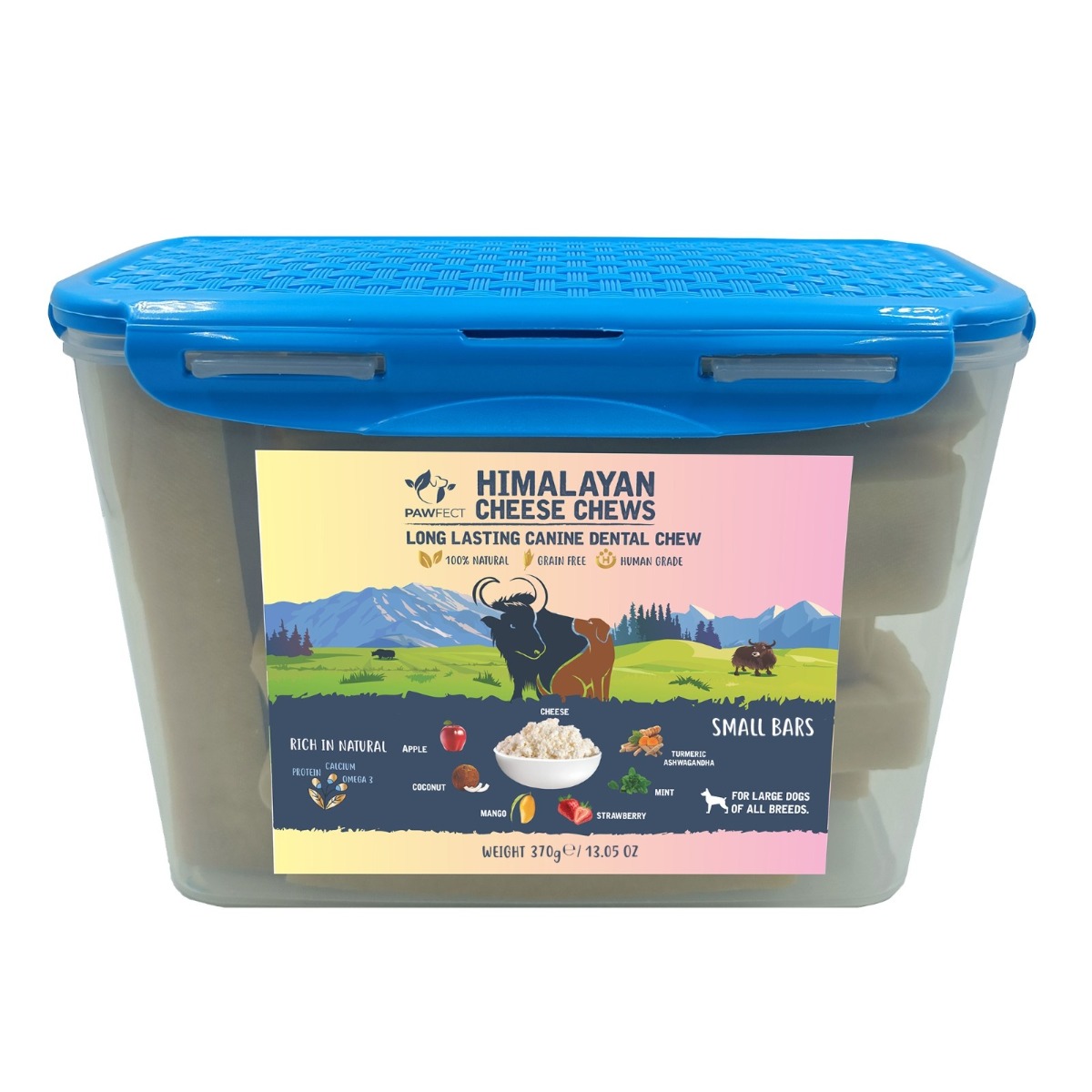 Pawfect Himalayan Cheese Chews with Apple, Mango & Coconut for Small Dogs | All Natural dental stick | Rich in Protein & Calcium | Grain-free | Long-lasting chew |Pack of 10 (370g/13.05oz)