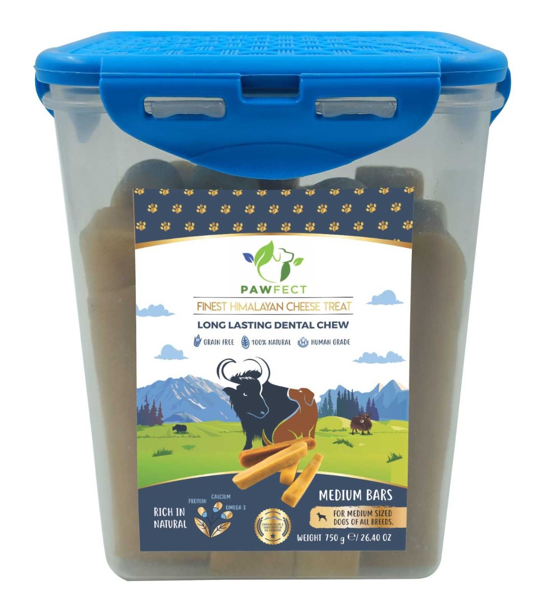 Pawfect Himalayan Cheese Chews for Dogs | 100% Natural Dental Stick | Long lasting healthy chew | Rich in Protein & Calcium | Grain-free| Daily dental treat| Pack of 10 for Medium Dogs (750g/26.45oz)